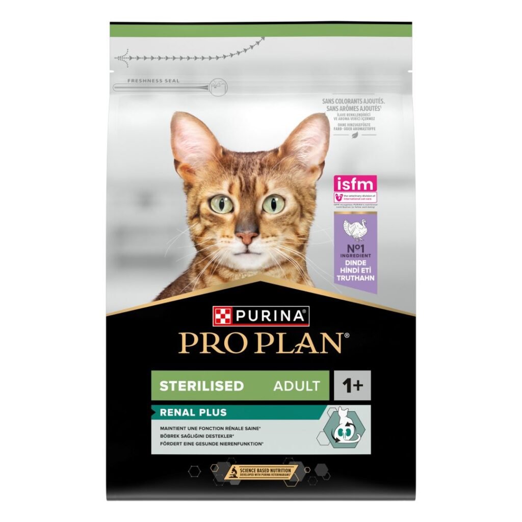 Sac de croquettes Purina Pro Plan Sterilised Adult Renal Plus riche en dinde pour chat stérilisé