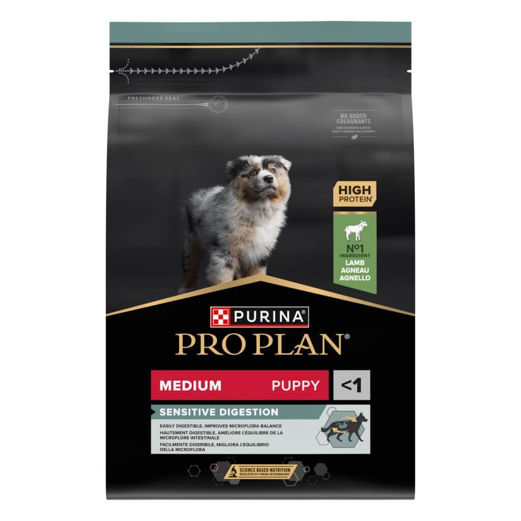 Sac de croquettes Purina Pro Plan Medium Puppy Sensitive Digestion à l'agneau pour chiot
