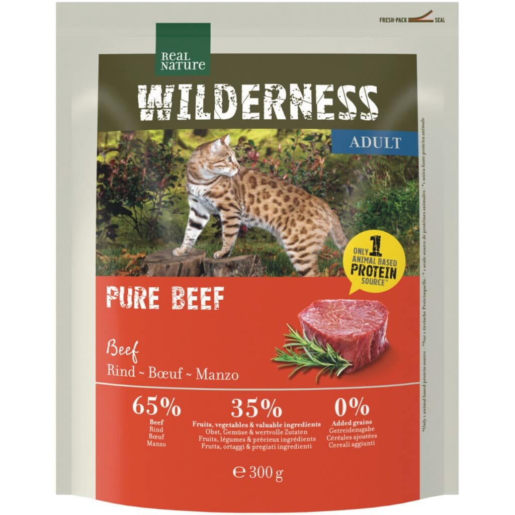 Sachet de croquettes Real Nature Wilderness Pure Beef au bĆuf pour chat adulte