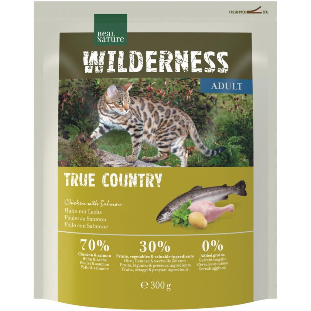 Sachet de croquettes Real Nature Wilderness True Country poulet et saumon pour chat adulte