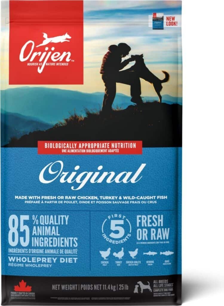 Sac de croquettes Orijen Original pour chien, 85 % d'ingrédients d'origine animale
