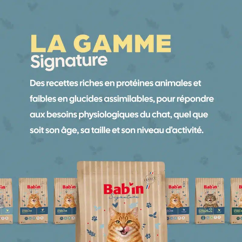 La gamme de croquettes Bab'in Signature pour chat