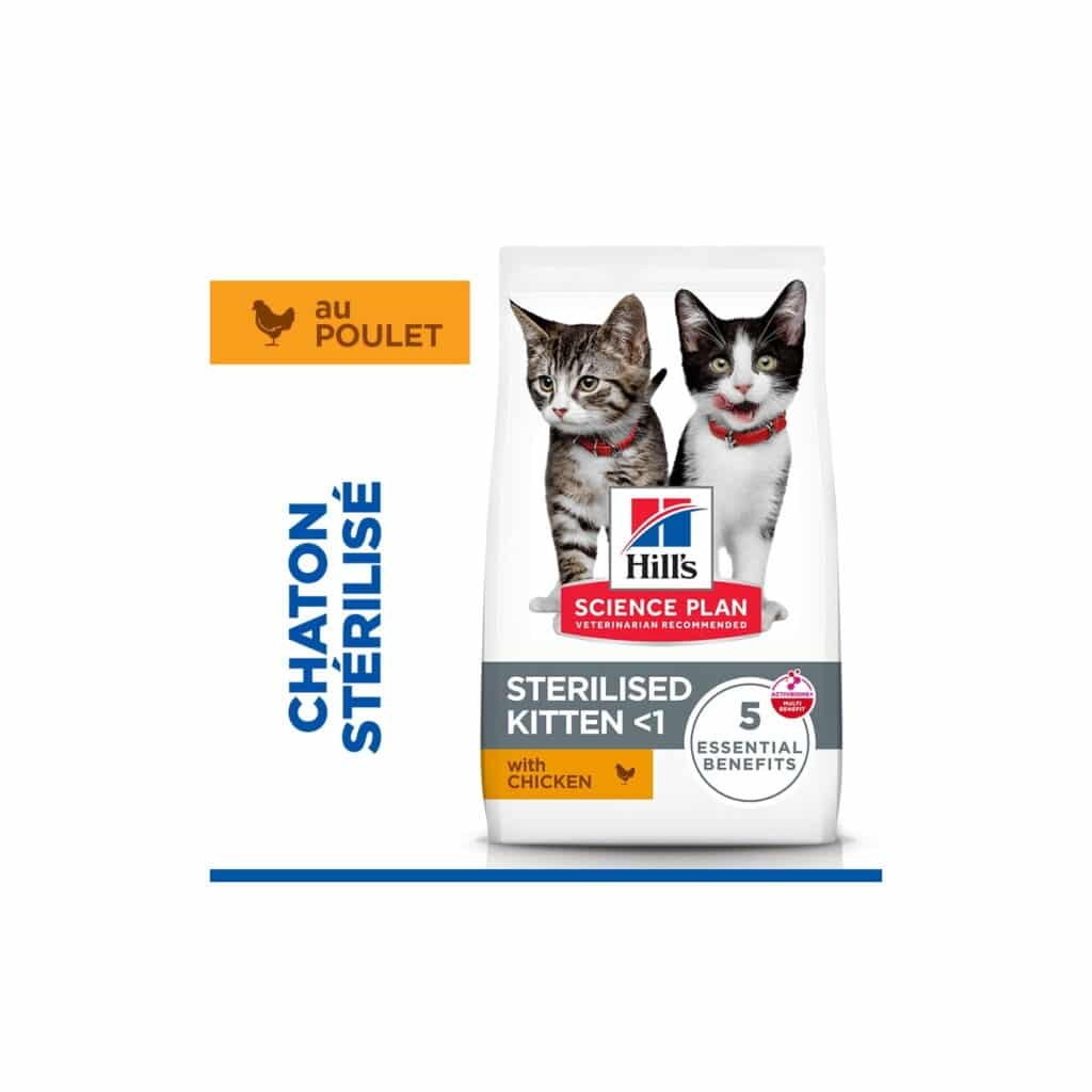 Sac de croquettes Hill's Science Plan Sterilised Kitten au poulet pour chaton stérilisé