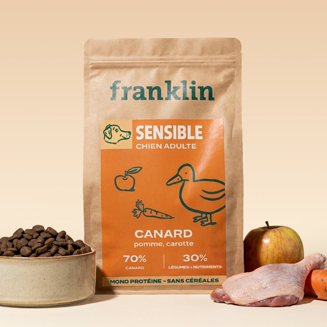 Croquettes Franklin Canard, Pomme, Carotte pour chien sensible