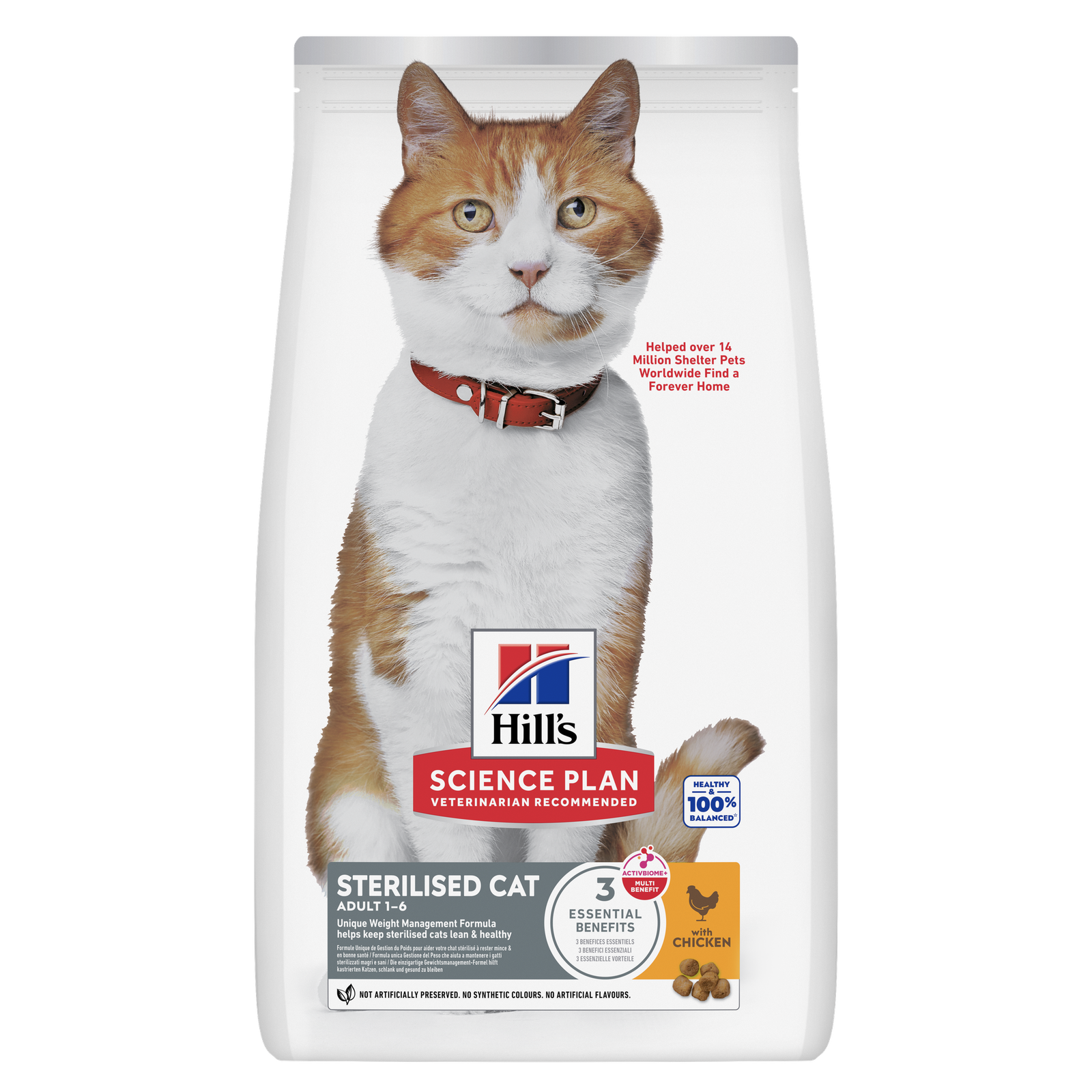 Sac de croquettes Hill's Science Plan Sterilised Cat au poulet, packshot officiel