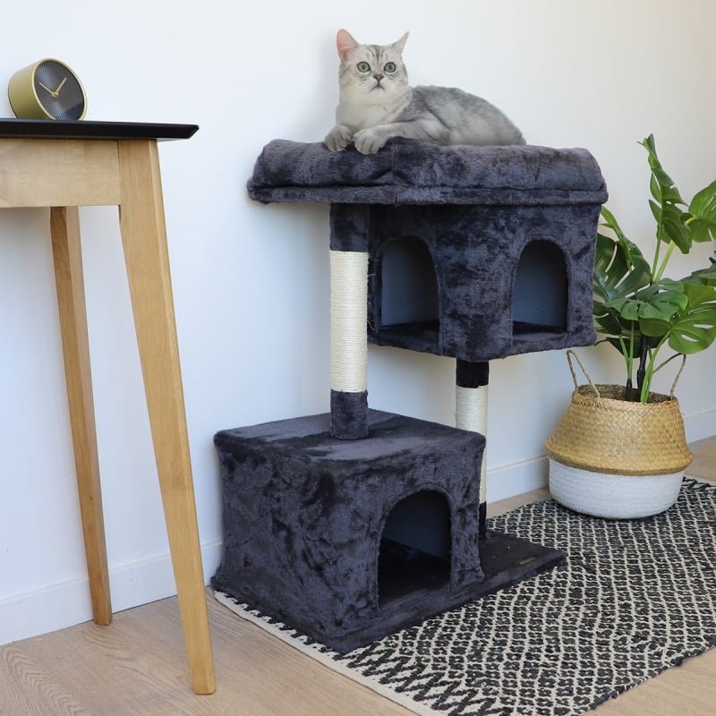 Petit arbre à chat Zolia Oliver de 85 cm avec deux niches