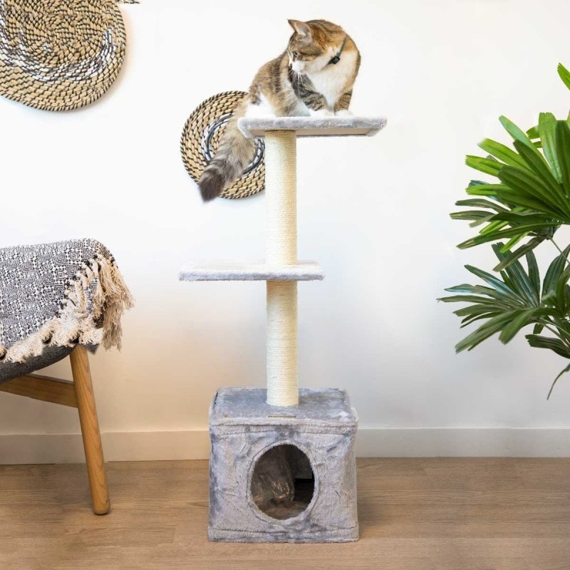 Petit arbre à chat Zolia Jojo de 89 cm avec niche et plateforme