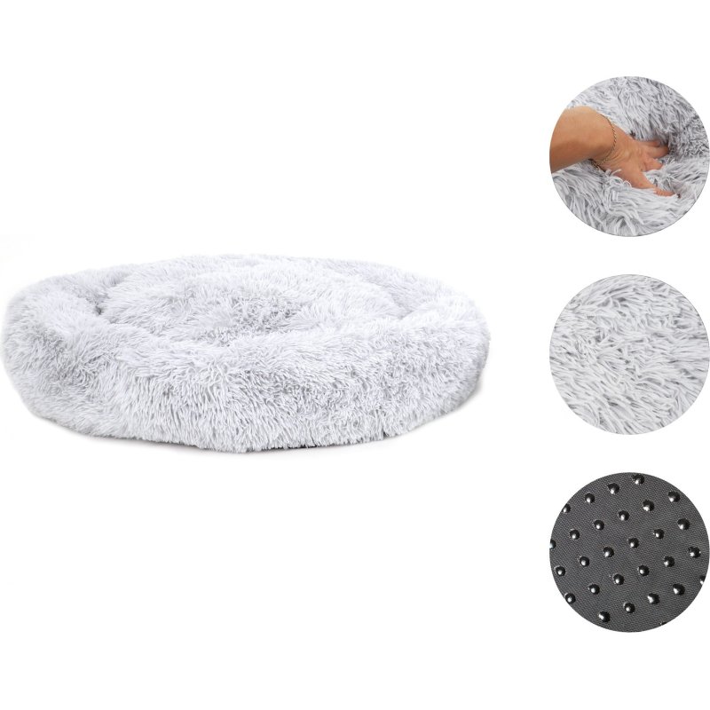 Coussin apaisant rond façon donut Zolia Dylan gris clair