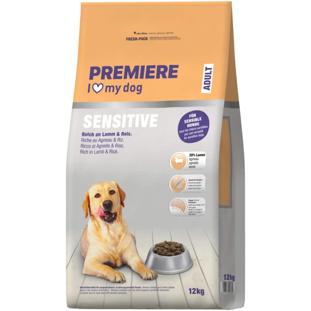 Sac de croquettes Premiere Sensitive Adult agneau et riz 12 kg