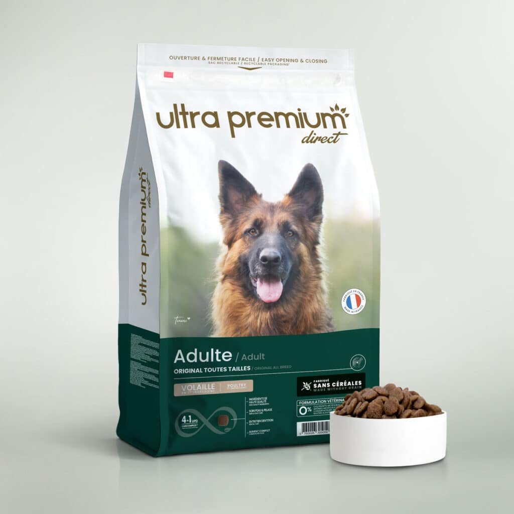Sac de croquettes Ultra Premium Direct sans céréales Original à la volaille pour chien adulte