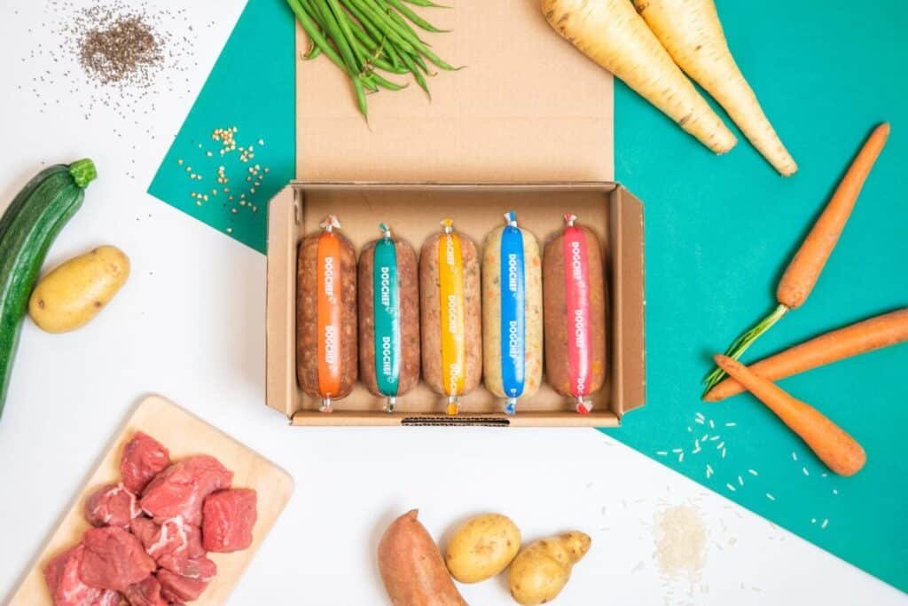 Box Dog Chef avec boudins de repas frais et ingrédients naturels