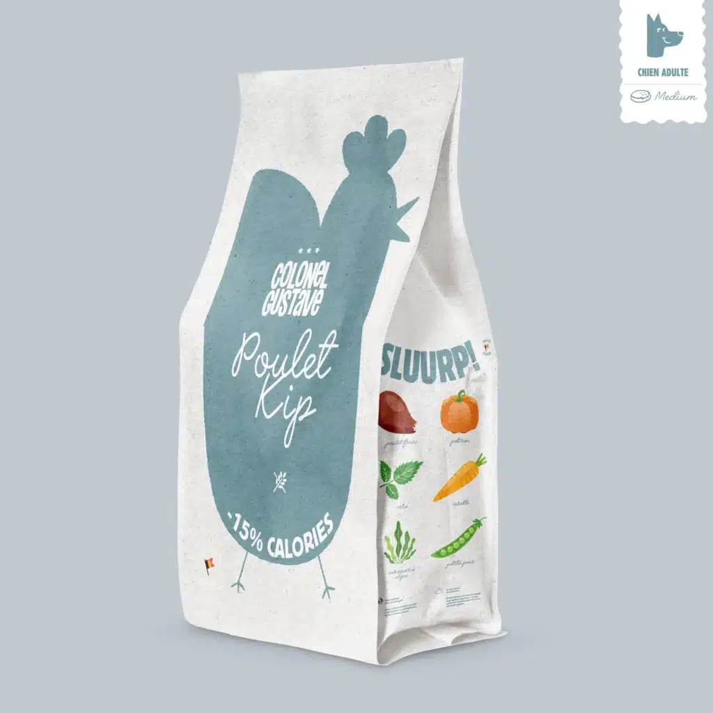 Sac de croquettes Colonel Gustave Light au poulet frais pour chien stérilisé ou senior