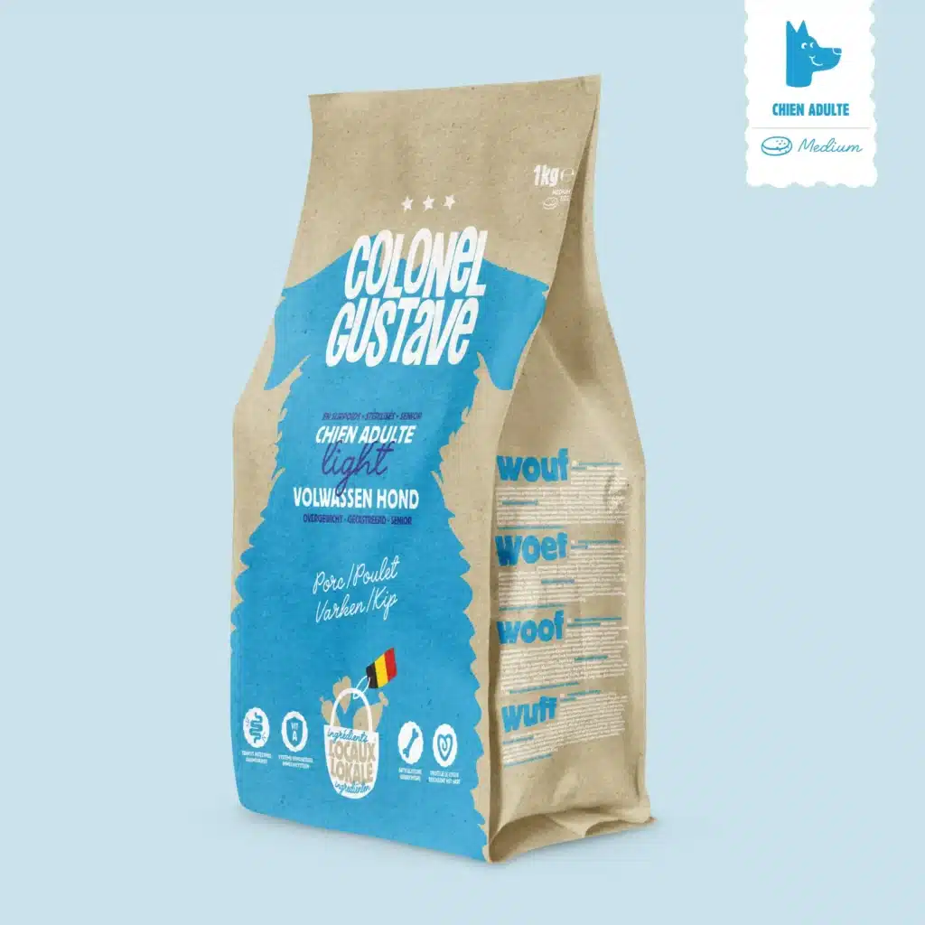 Sac de croquettes Colonel Gustave Light porc et poulet pour chien stérilisé