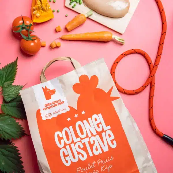 Sac de croquettes Colonel Gustave au poulet frais avec carottes, potiron et petits pois