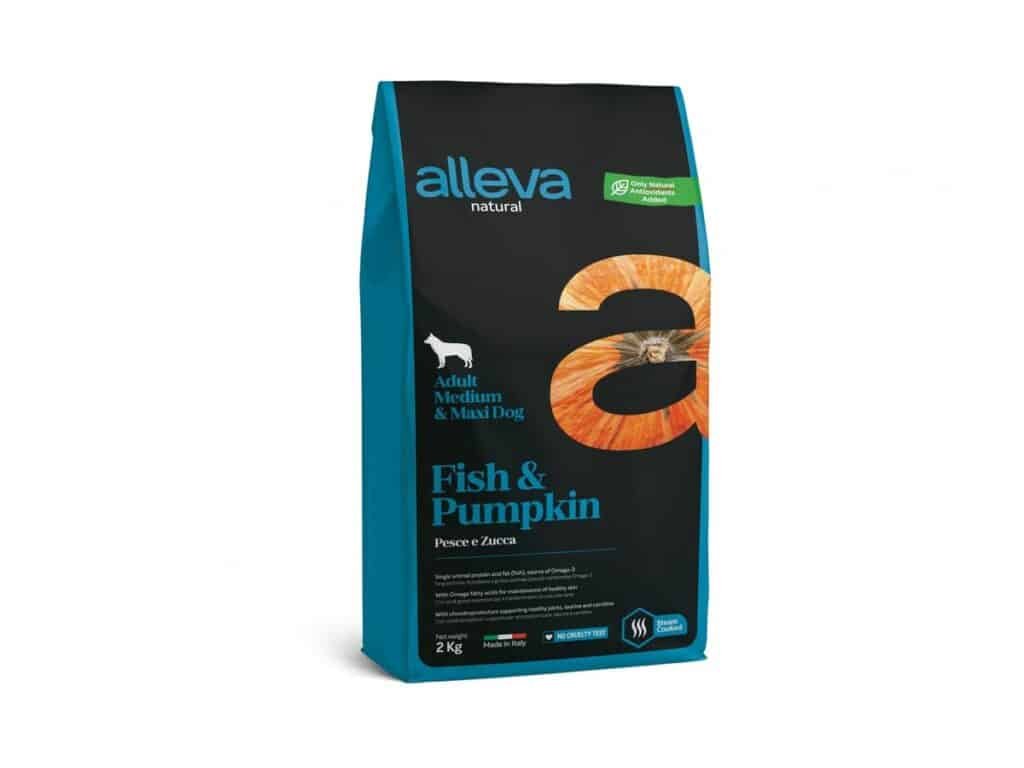Sac de croquettes Alleva Natural poisson et potiron pour chien moyen et grand