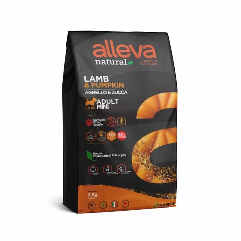 Sac de croquettes Alleva Natural agneau et potiron pour petit chien
