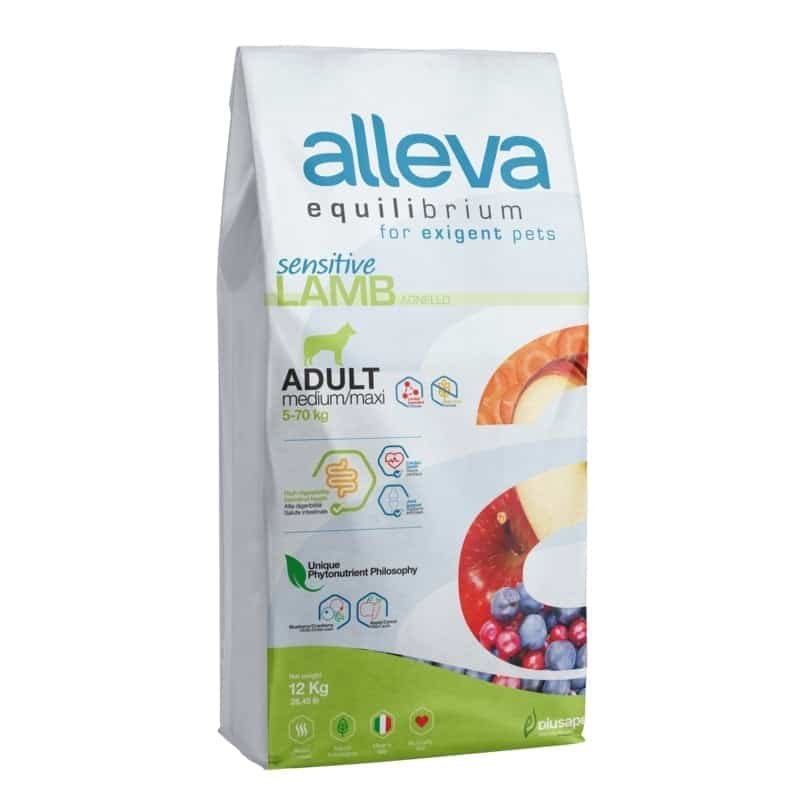 Sac de croquettes Alleva Equilibrium agneau et poisson pour chien sensible