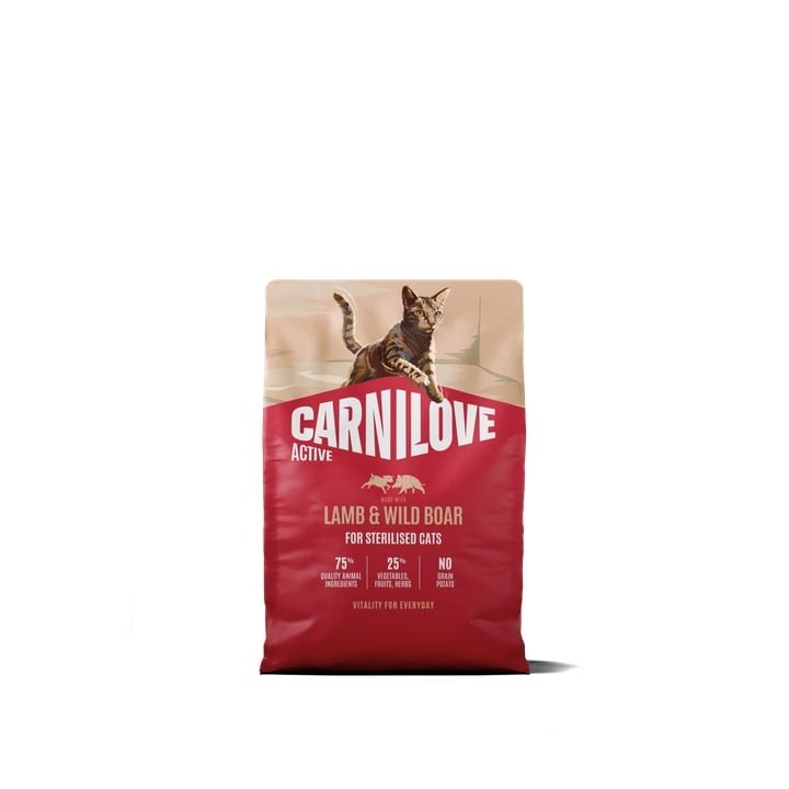 Petit sac de croquettes Carnilove agneau et sanglier pour chat stérilisé