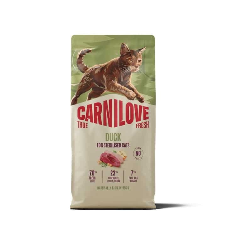 Sac de croquettes Carnilove True Fresh au canard pour chat stérilisé
