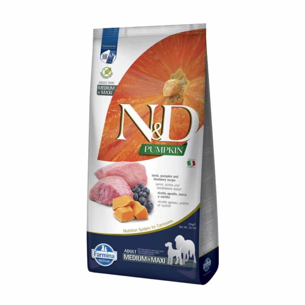 Sac de croquettes Farmina N&D Potiron agneau et myrtilles pour chien