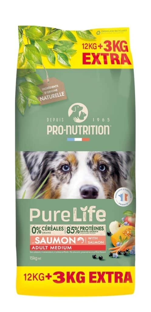 Offre Pro-Nutrition Pure Life 12 kg + 3 kg offerts