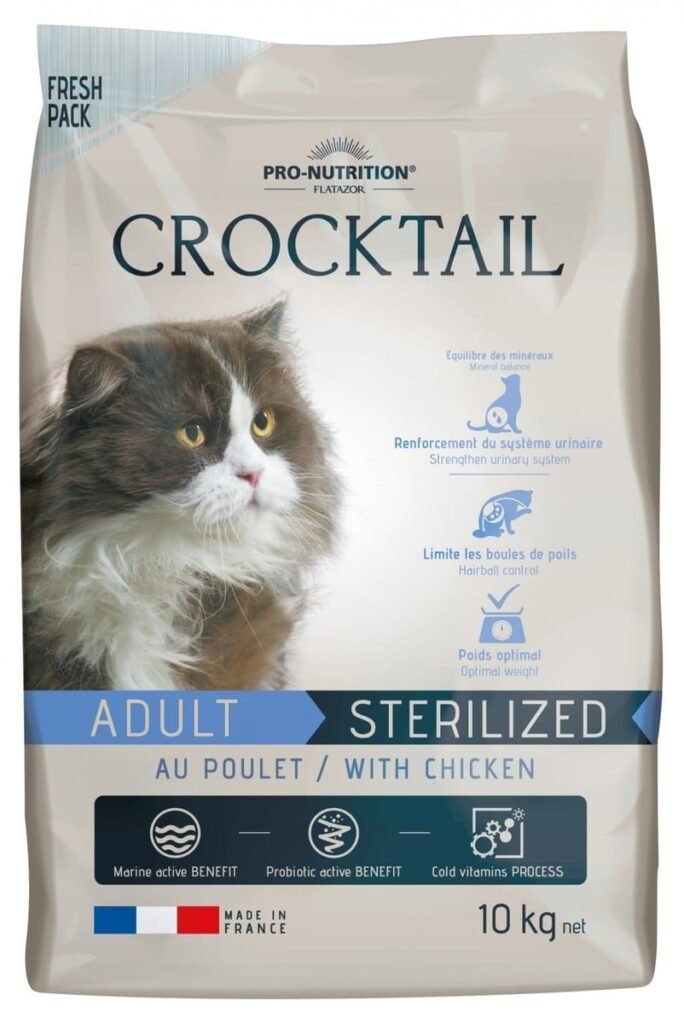 Sac de croquettes Pro-Nutrition pour chat stérilisé, ancien emballage Crocktail
