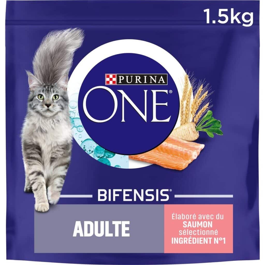Croquettes Purina One Bifensis au saumon pour chat adulte