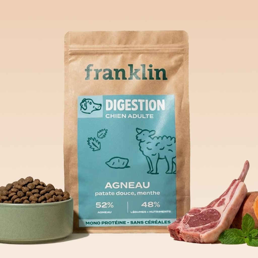 Sac de croquettes Franklin Digestion à l'agneau, patate douce et menthe pour chien