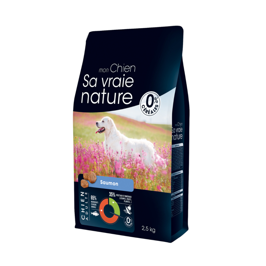 Croquettes Sa Vraie Nature chien sans céréales saumon et hareng 2,5 kg