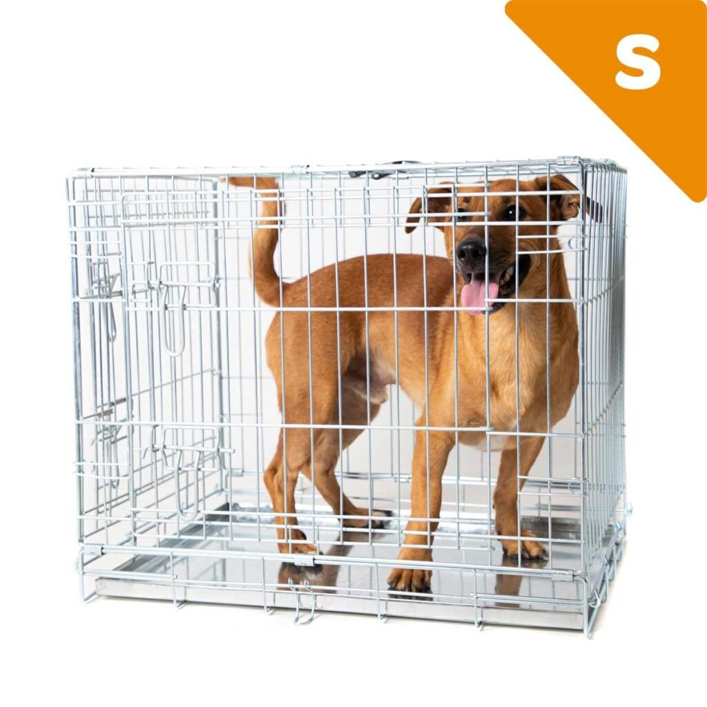 Chien de taille moyenne debout dans une cage Zolia Xena taille S