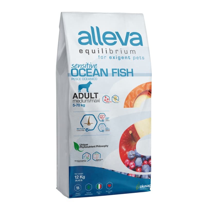 Sac de croquettes Alleva Equilibrium au poisson pour chien sensible