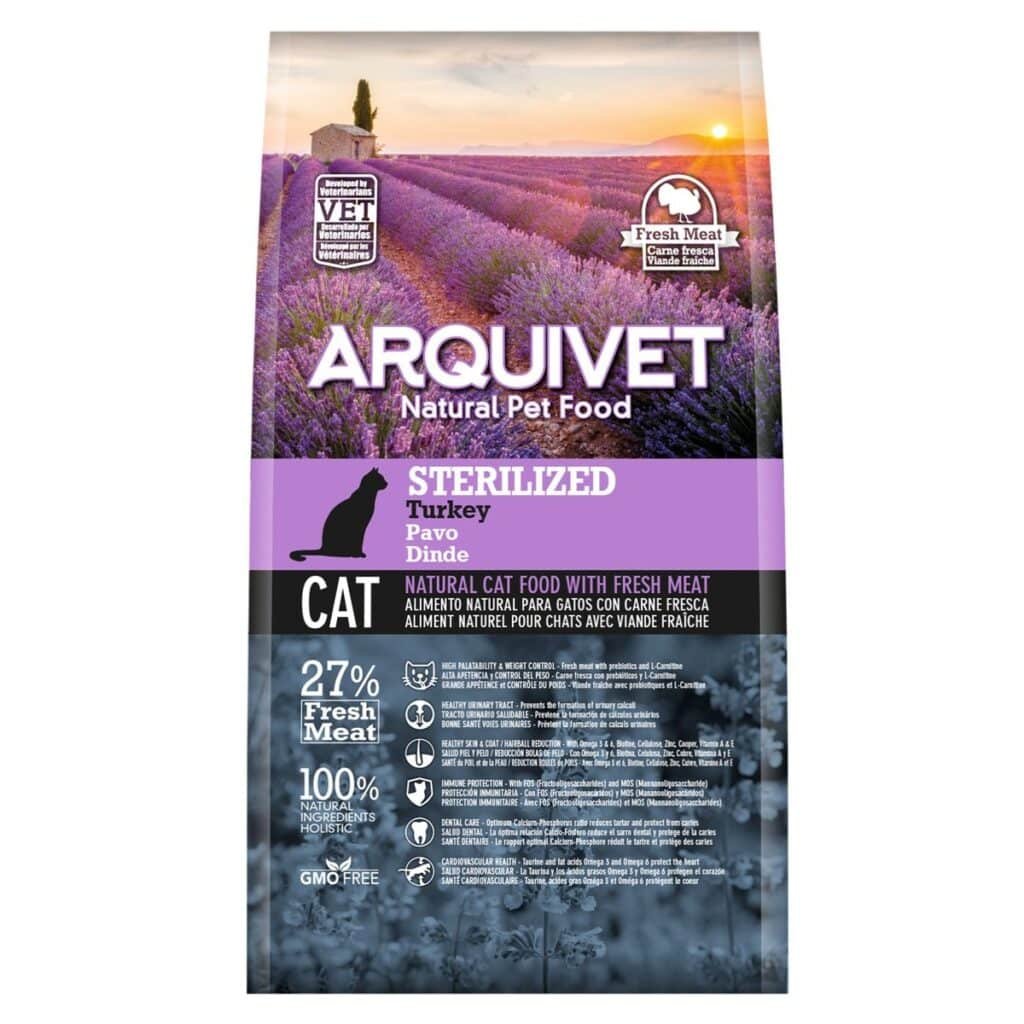 Sac de croquettes Arquivet Sterilized Ă la dinde pour chat