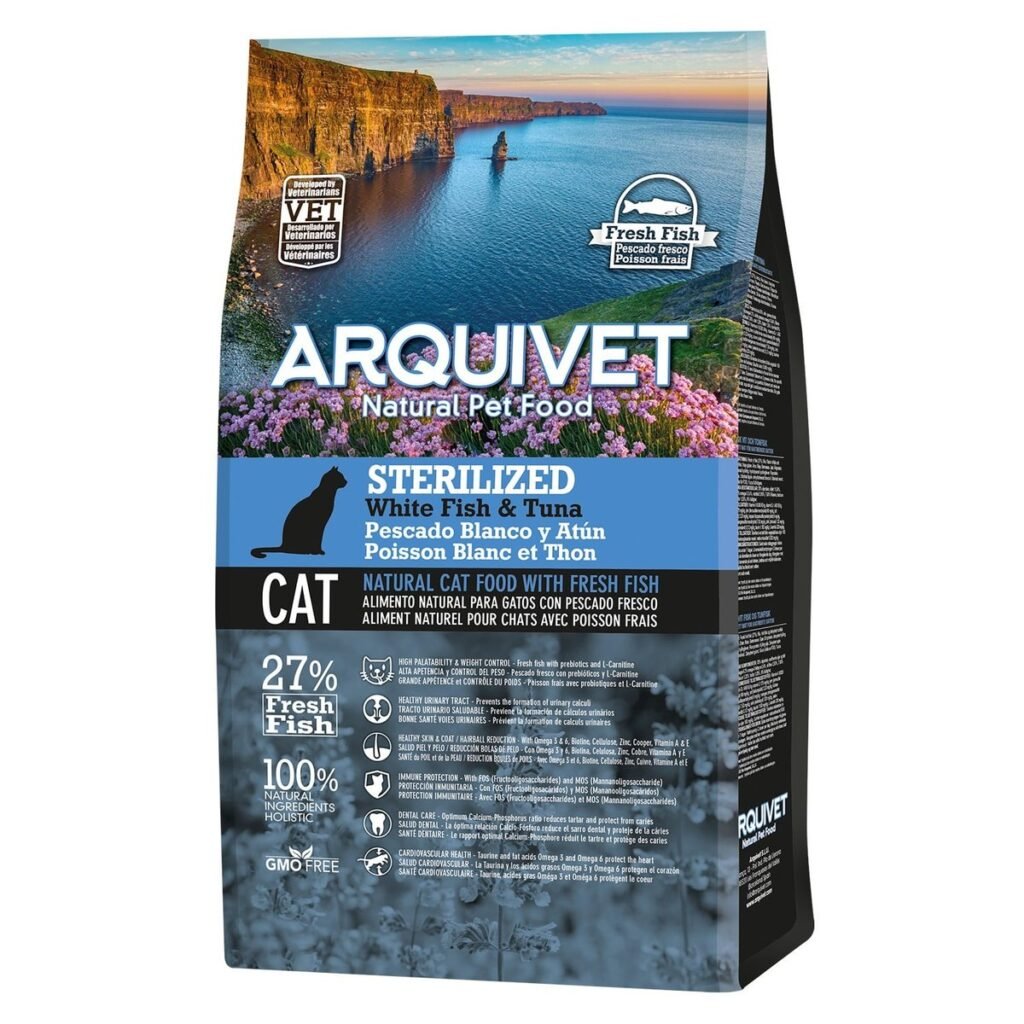 Sac de croquettes Arquivet Sterilized poisson blanc et thon pour chat