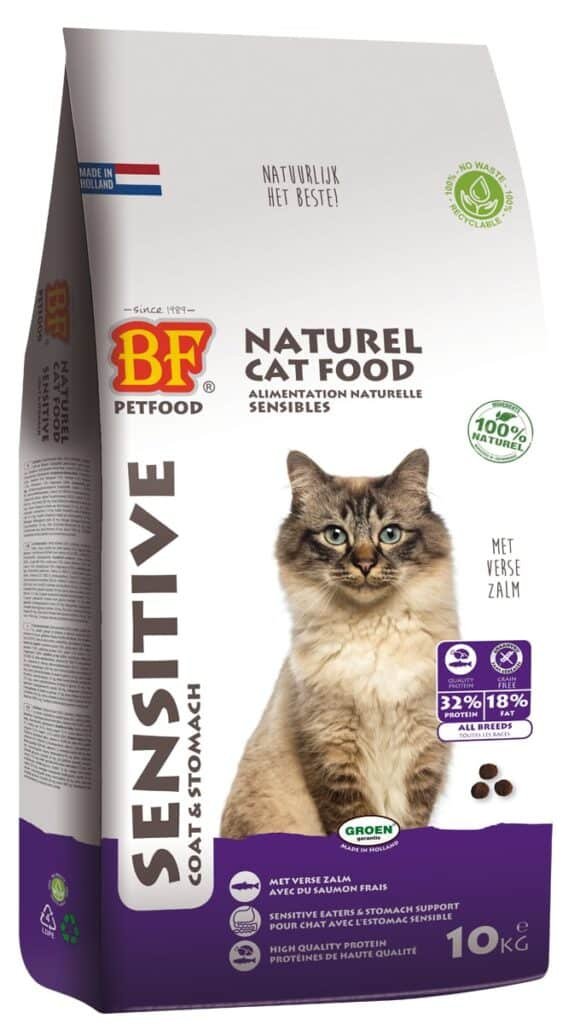 Sac de croquettes Biofood Sensitive sans céréales au saumon pour chat