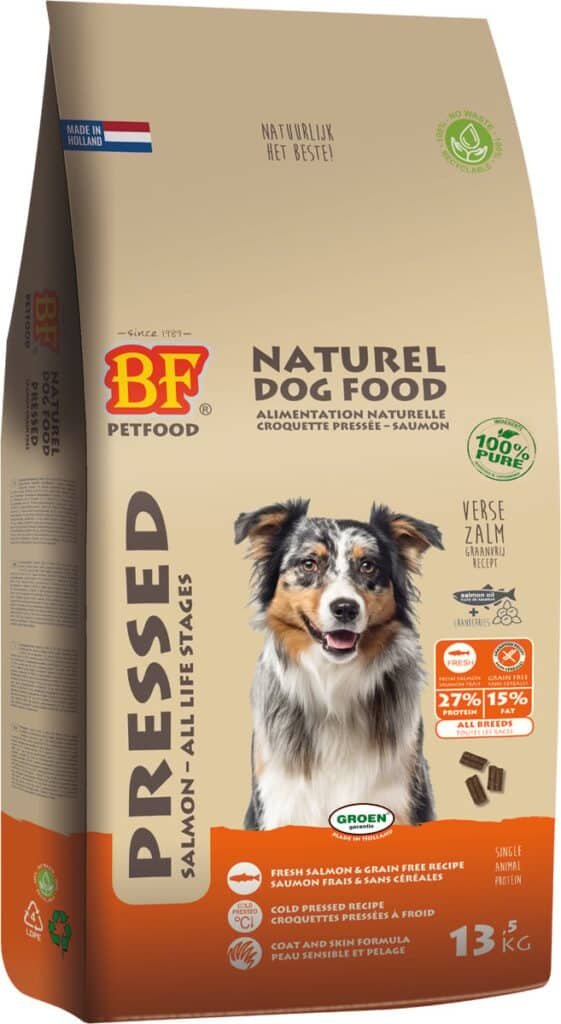 Sac de croquettes Biofood pressées au saumon sans céréales pour chien