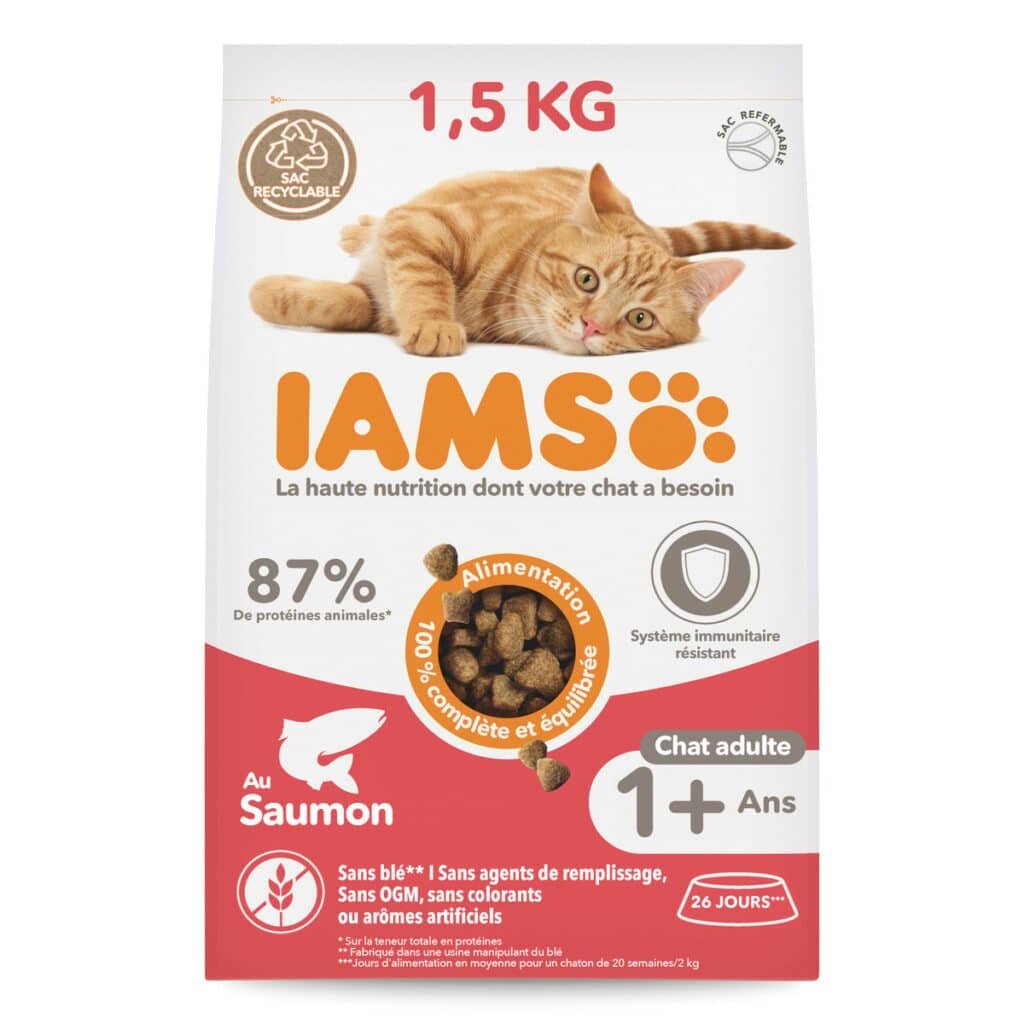 Sac de croquettes Iams Advanced Nutrition au saumon pour chat adulte