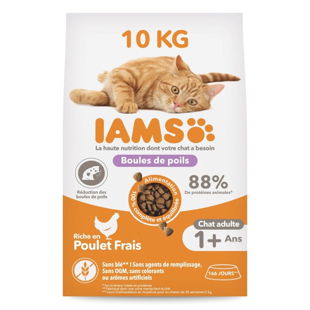 Sac de croquettes Iams Advanced Nutrition anti-boules de poils pour chat