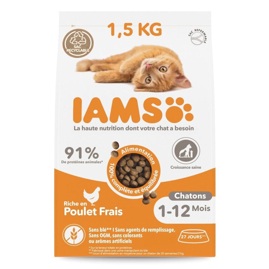 Sac de croquettes Iams Advanced Nutrition au poulet frais pour chaton