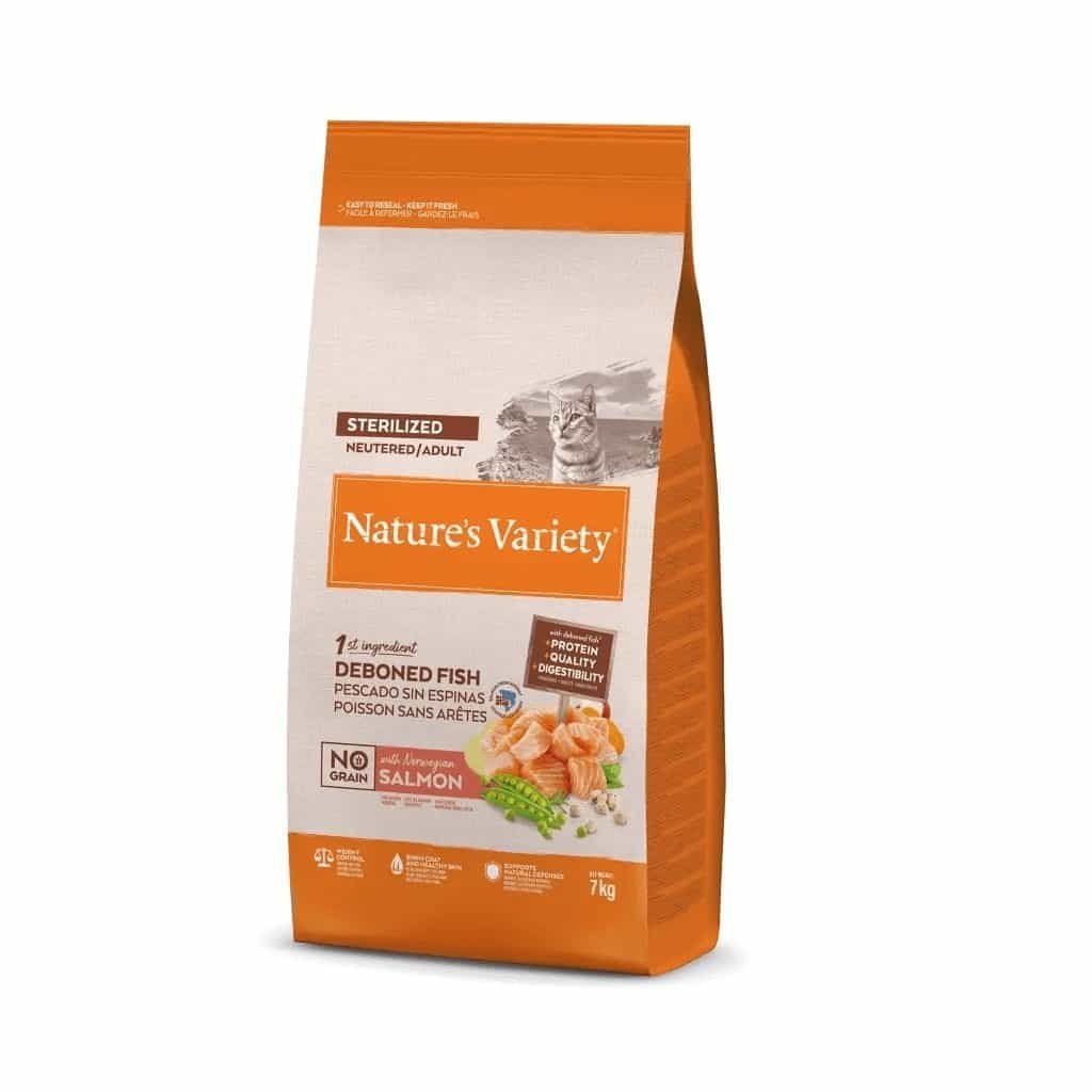 Sac de croquettes Nature's Variety No Grain au saumon pour chat stérilisé