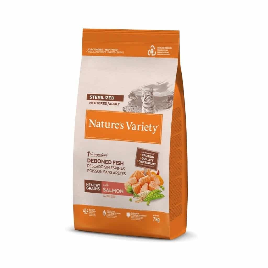 Sac de croquettes Nature's Variety Healthy Grain au saumon pour chat stérilisé