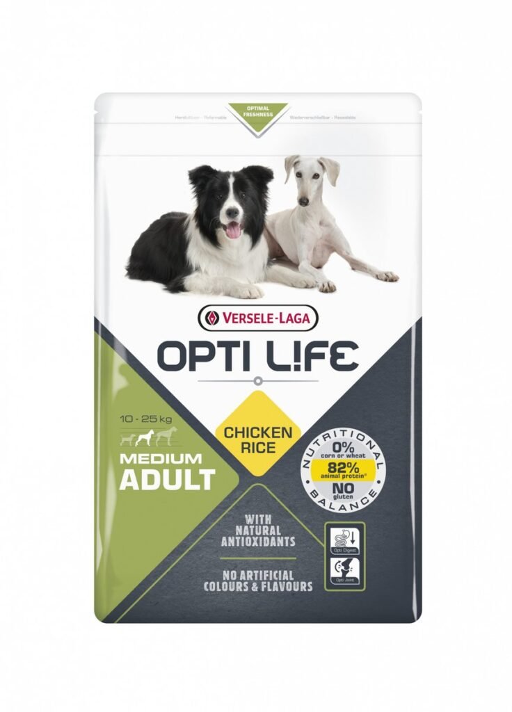 Sac de croquettes Opti Life Adult Medium au poulet pour chien de taille moyenne