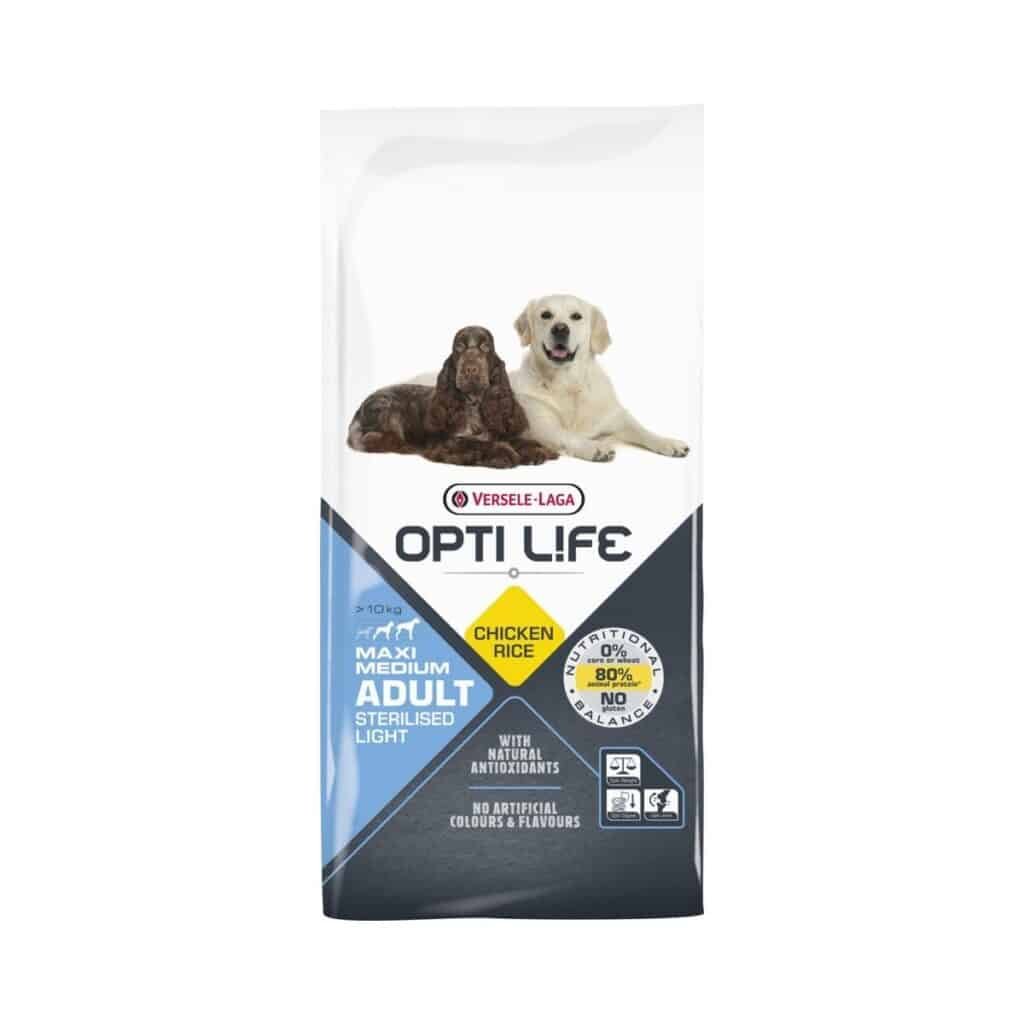 Sac de croquettes Opti Life Sterilised Light au poulet pour chien