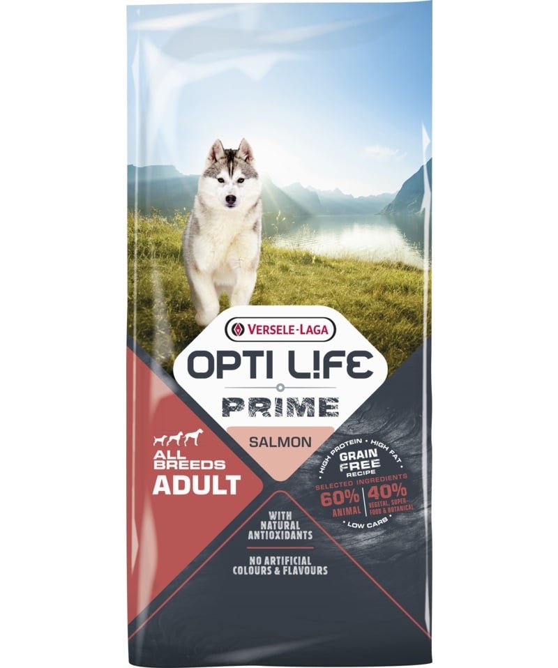 Sac de croquettes Opti Life Prime Adult au saumon sans céréales
