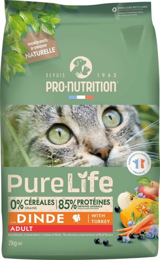 Sac de croquettes Pro-Nutrition Pure Life Adult à la dinde pour chat