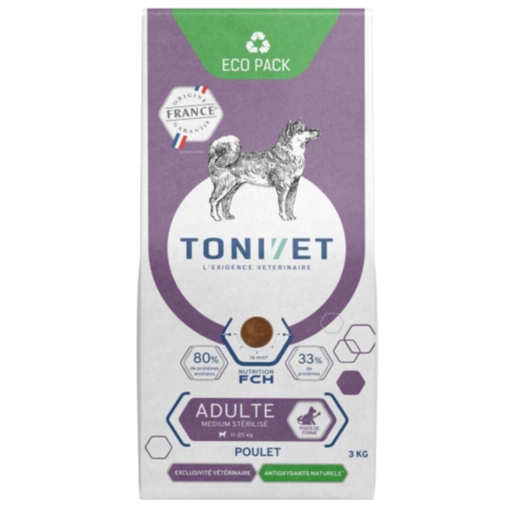 Sac de croquettes Tonivet Adulte Medium Stérilisé au poulet