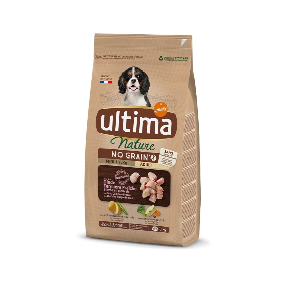 Sac de croquettes Ultima Nature Mini No Grain Ă la dinde pour petit chien