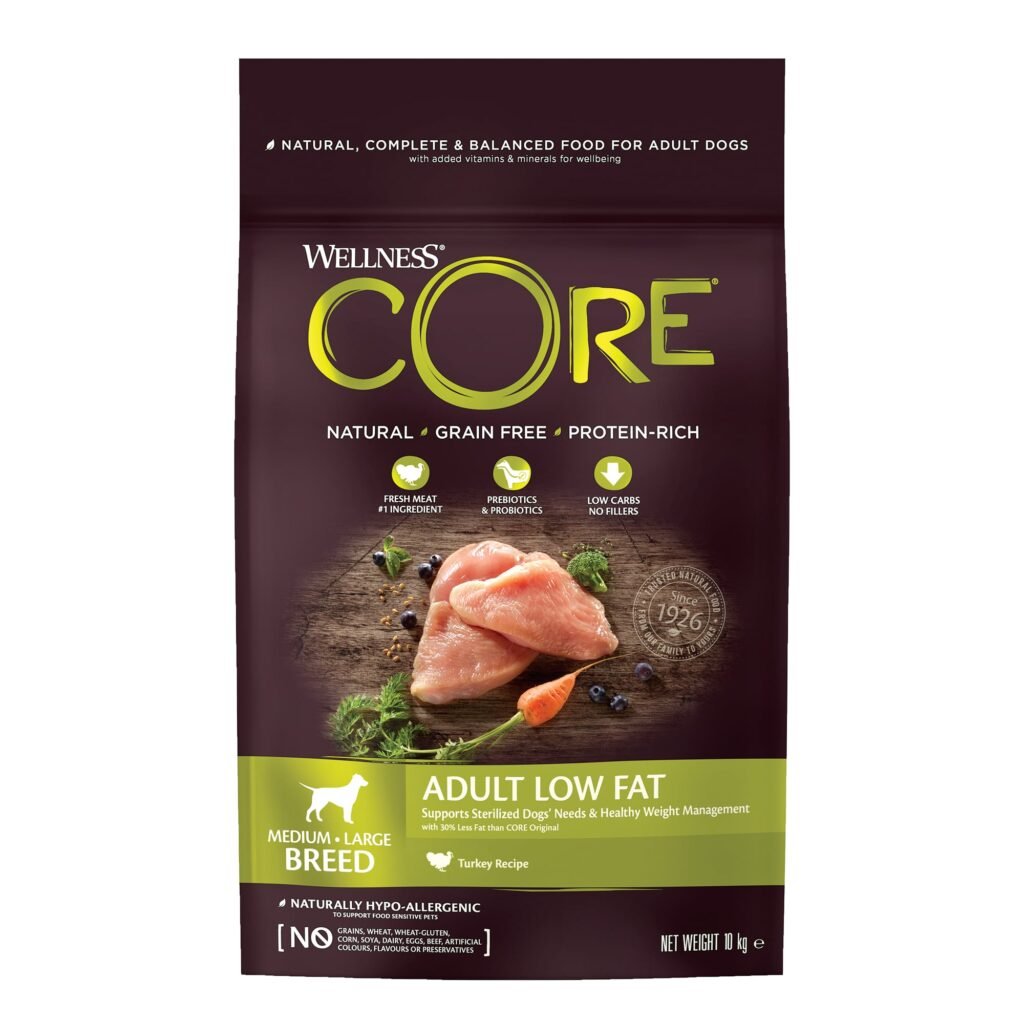 Croquettes Wellness CORE Adult Low Fat à la dinde pour chien stérilisé de moyenne et grande taille