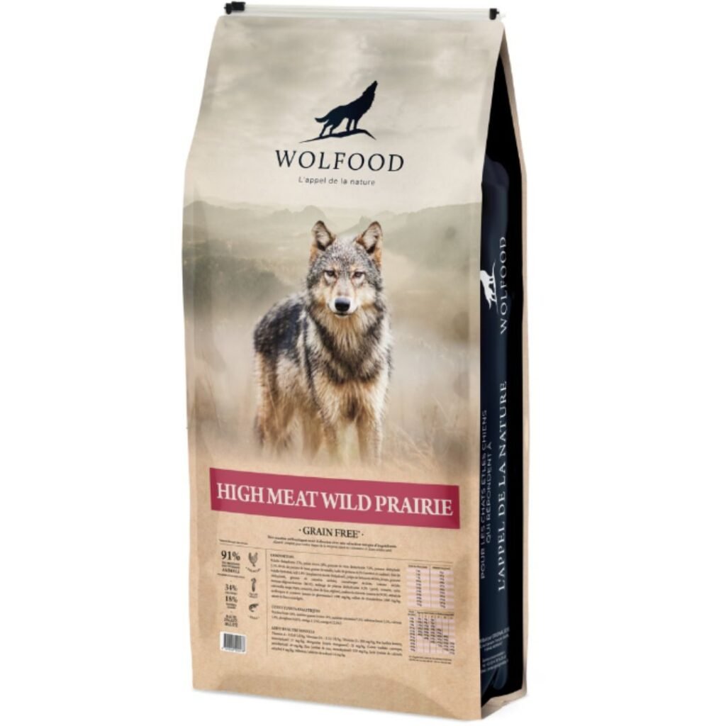 Sac de croquettes Wolfood High Meat Wild Prairie pour chien