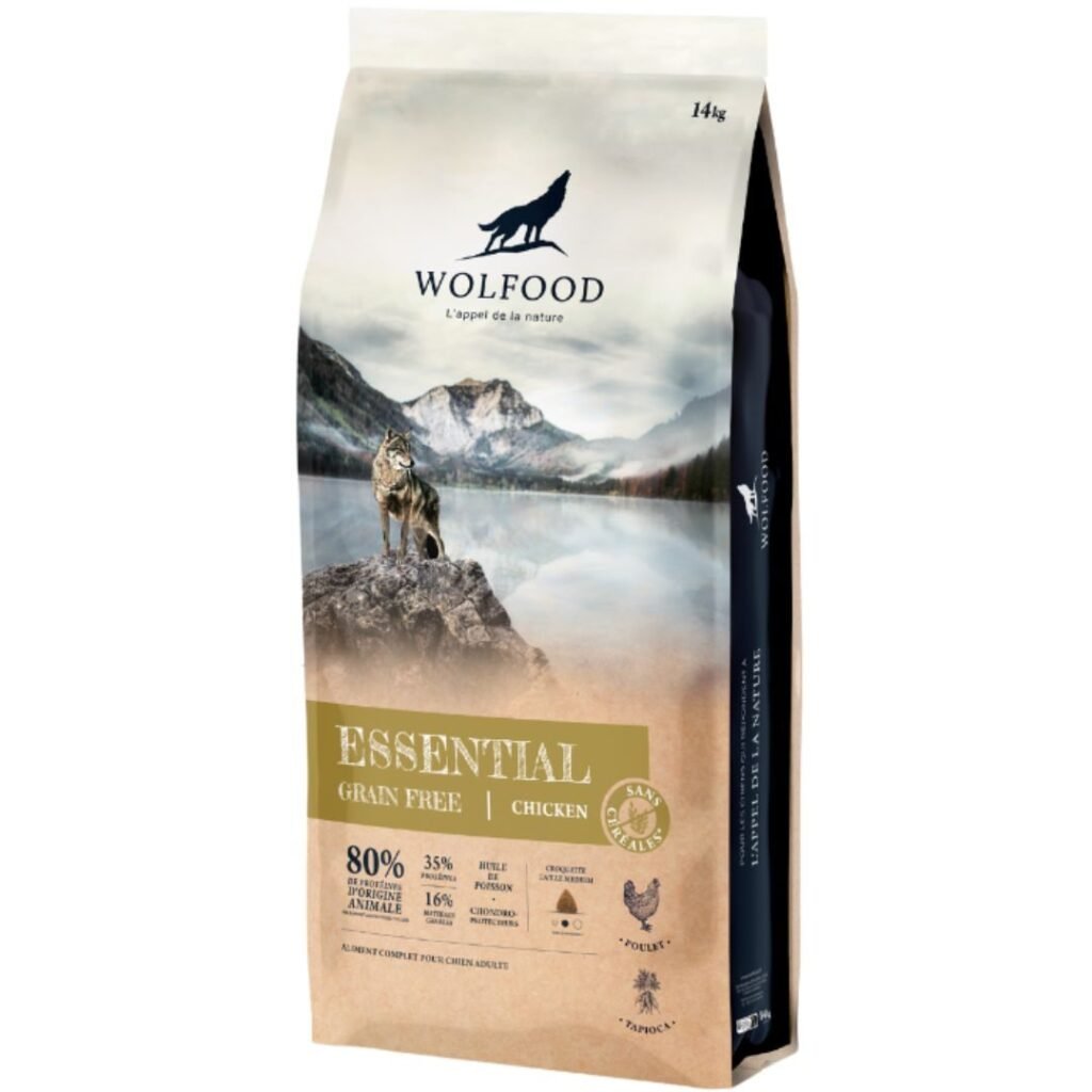 Sac de croquettes Wolfood Essential Grain Free Chicken pour chien