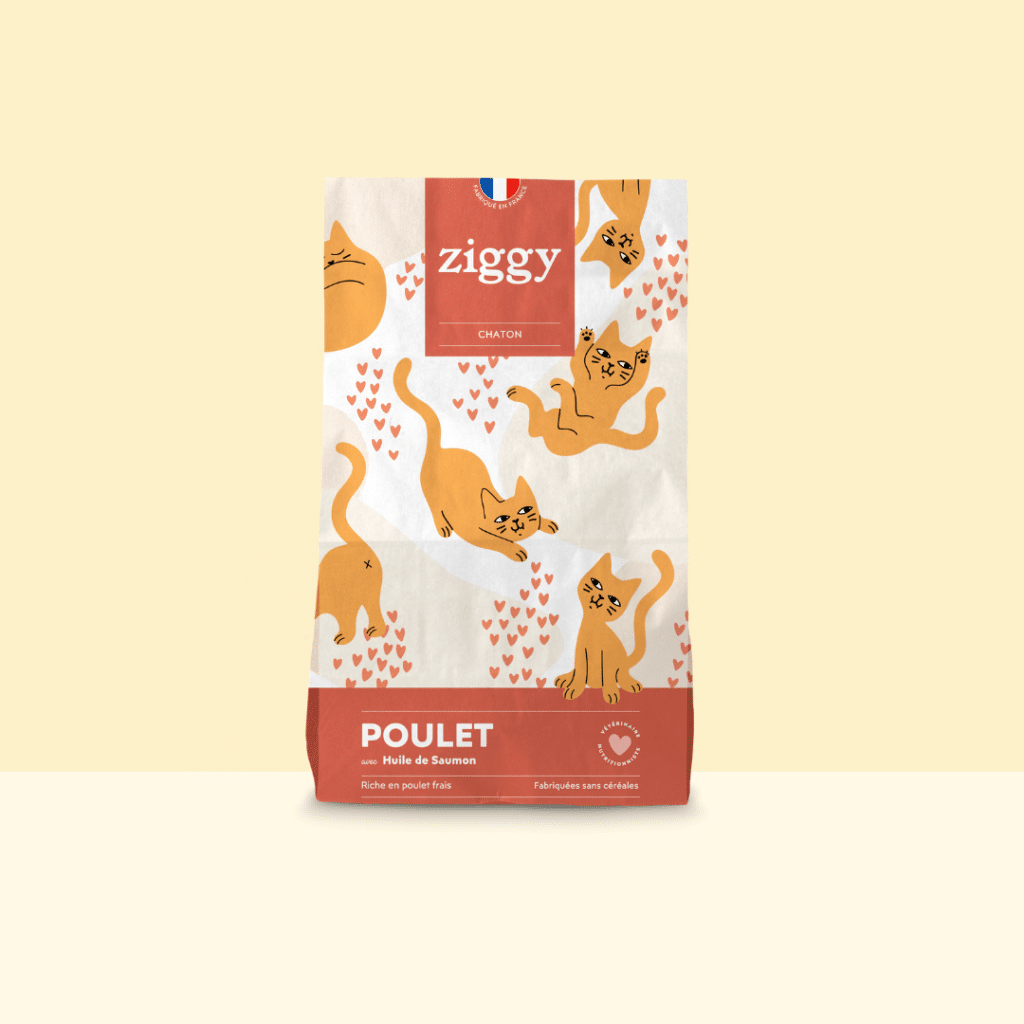 Sac de croquettes Ziggy sans céréales au poulet et à l'huile de saumon pour chaton